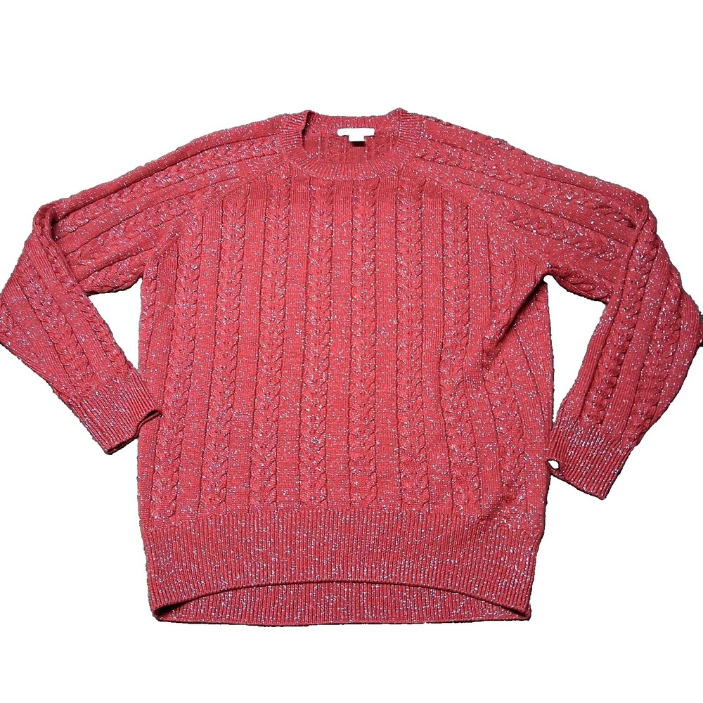 Athleta Decadent Red Crossroads Metallic Sweater Women Size Small Sparkly